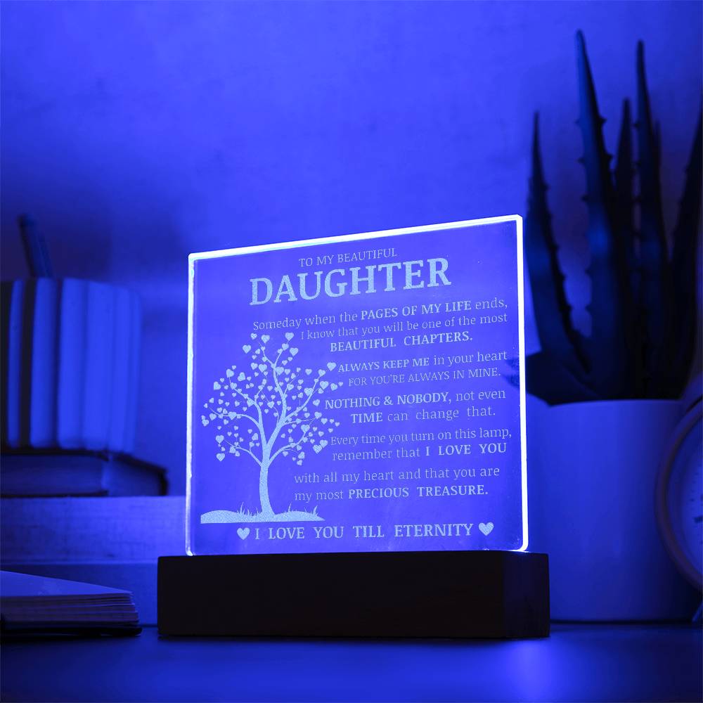 Daughter Keepsake Gift, LED Engraved Acrylic Plaque, Engraved Acrylic Plaque, Lamp of Love