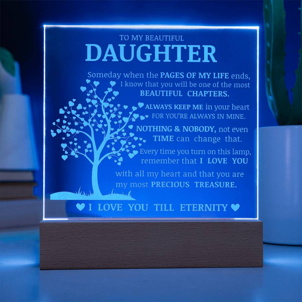 Daughter Keepsake Gift, LED Engraved Acrylic Plaque, Engraved Acrylic Plaque, Lamp of Love