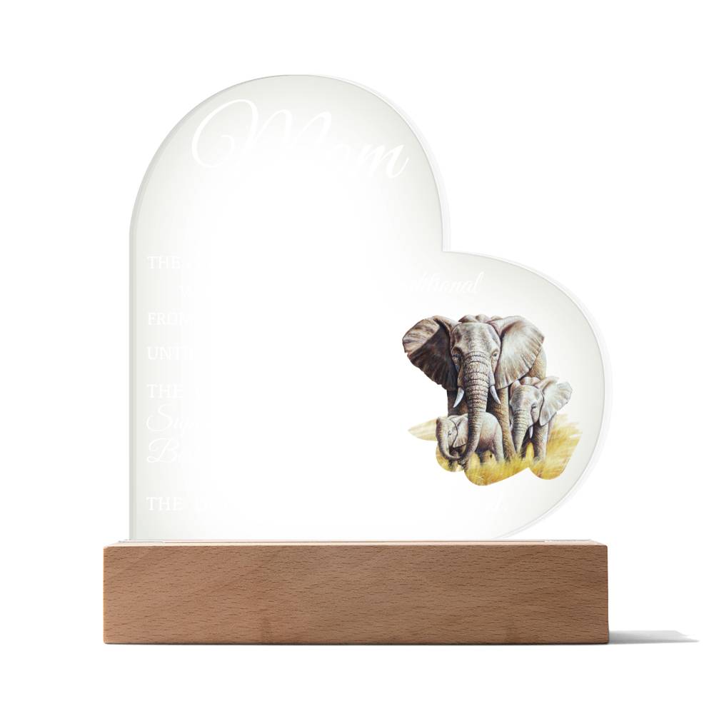 To My Beautiful Mom "I Love You" Acrylic Heart Plaque