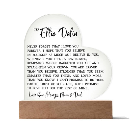 Customized to Ellie Heart Acrylic