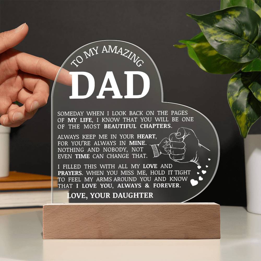 To My Dad, Acrylic Heart Plaque