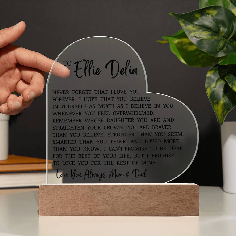 Customized to Ellie Heart Acrylic
