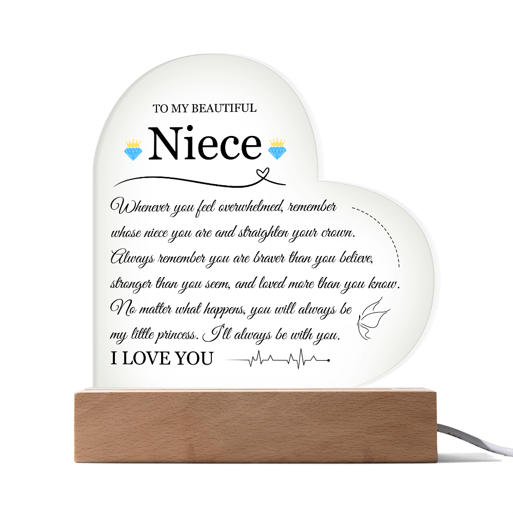 Acrylic Heart Plaque - To My Beautiful Niece