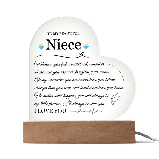Acrylic Heart Plaque - To My Beautiful Niece