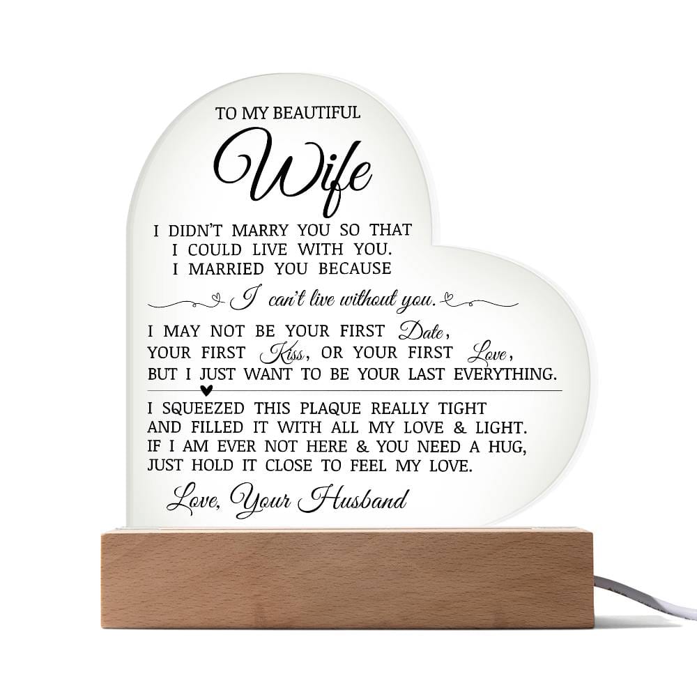To My Beautiful Wife Acrylic Lamp