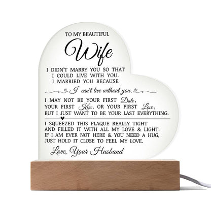 To My Beautiful Wife Acrylic Lamp