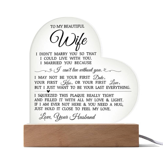 To My Beautiful Wife Acrylic Lamp