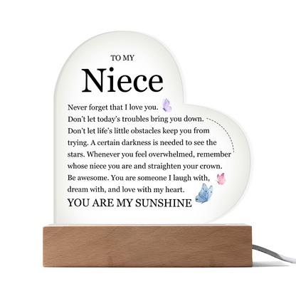 Acrylic Heart Plaque - To My Dear Niece