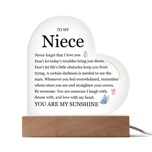 Acrylic Heart Plaque - To My Dear Niece