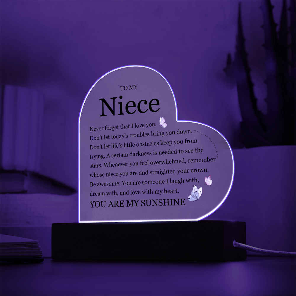 Acrylic Heart Plaque - To My Dear Niece