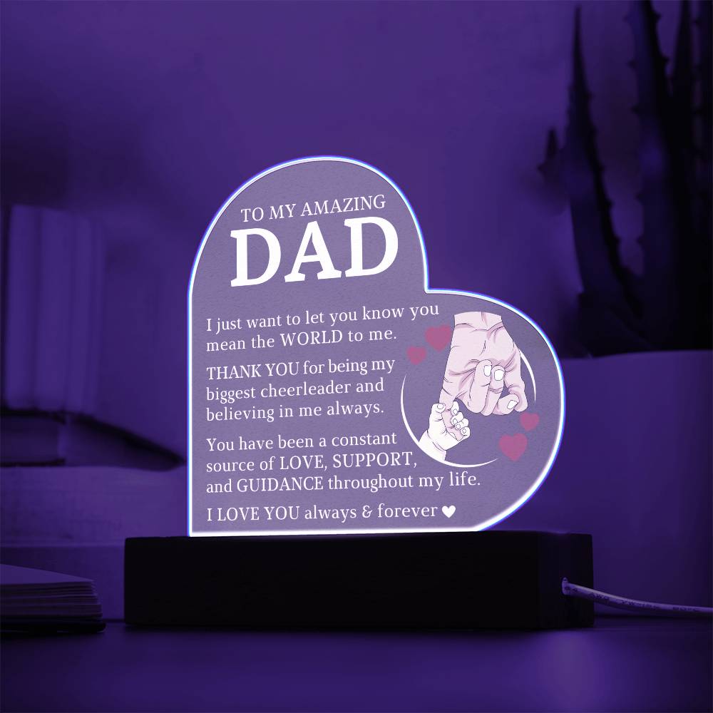 To My Amazing Dad, Acrylic Heart Plaque