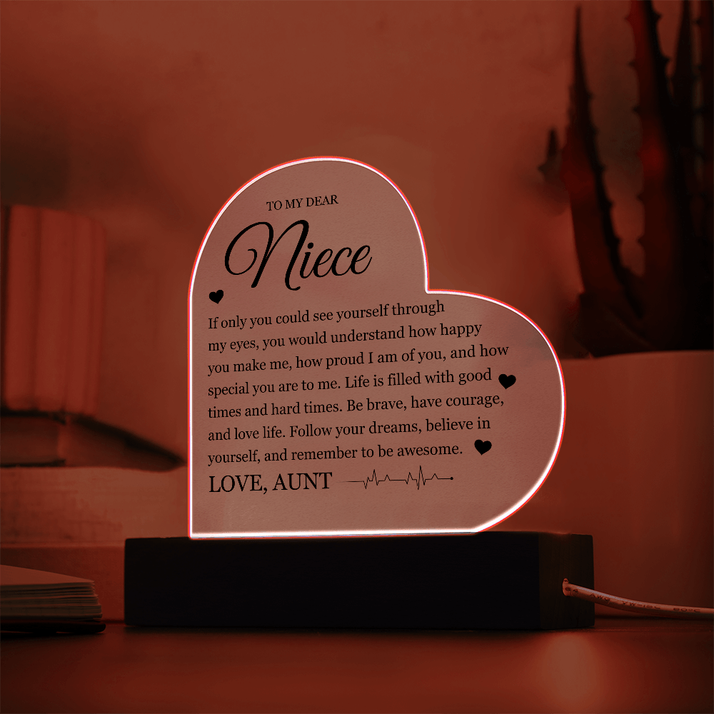 Acrylic Heart Plaque - To My Dear Niece