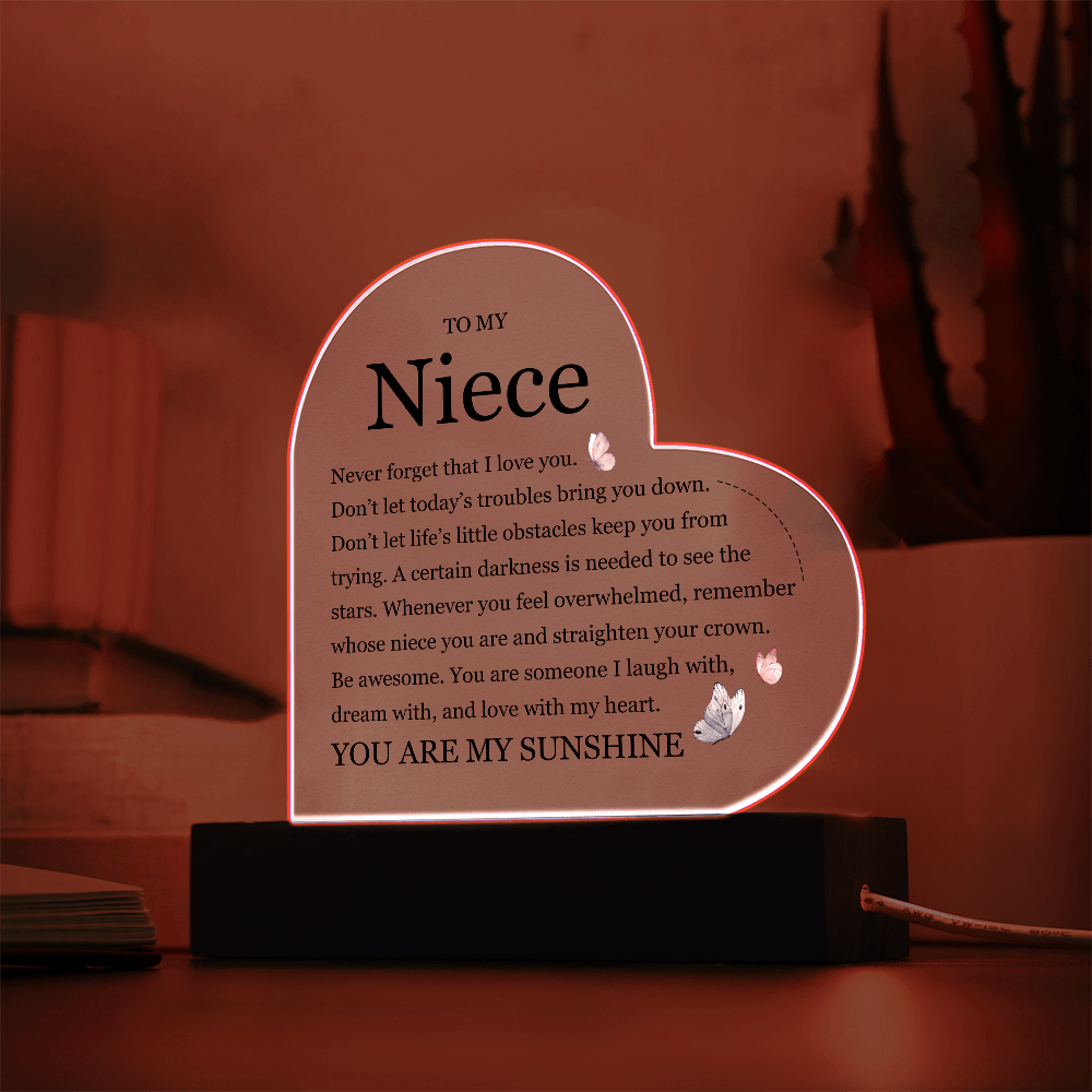Acrylic Heart Plaque - To My Dear Niece