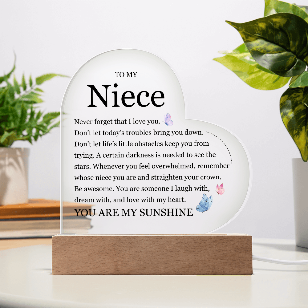Acrylic Heart Plaque - To My Dear Niece