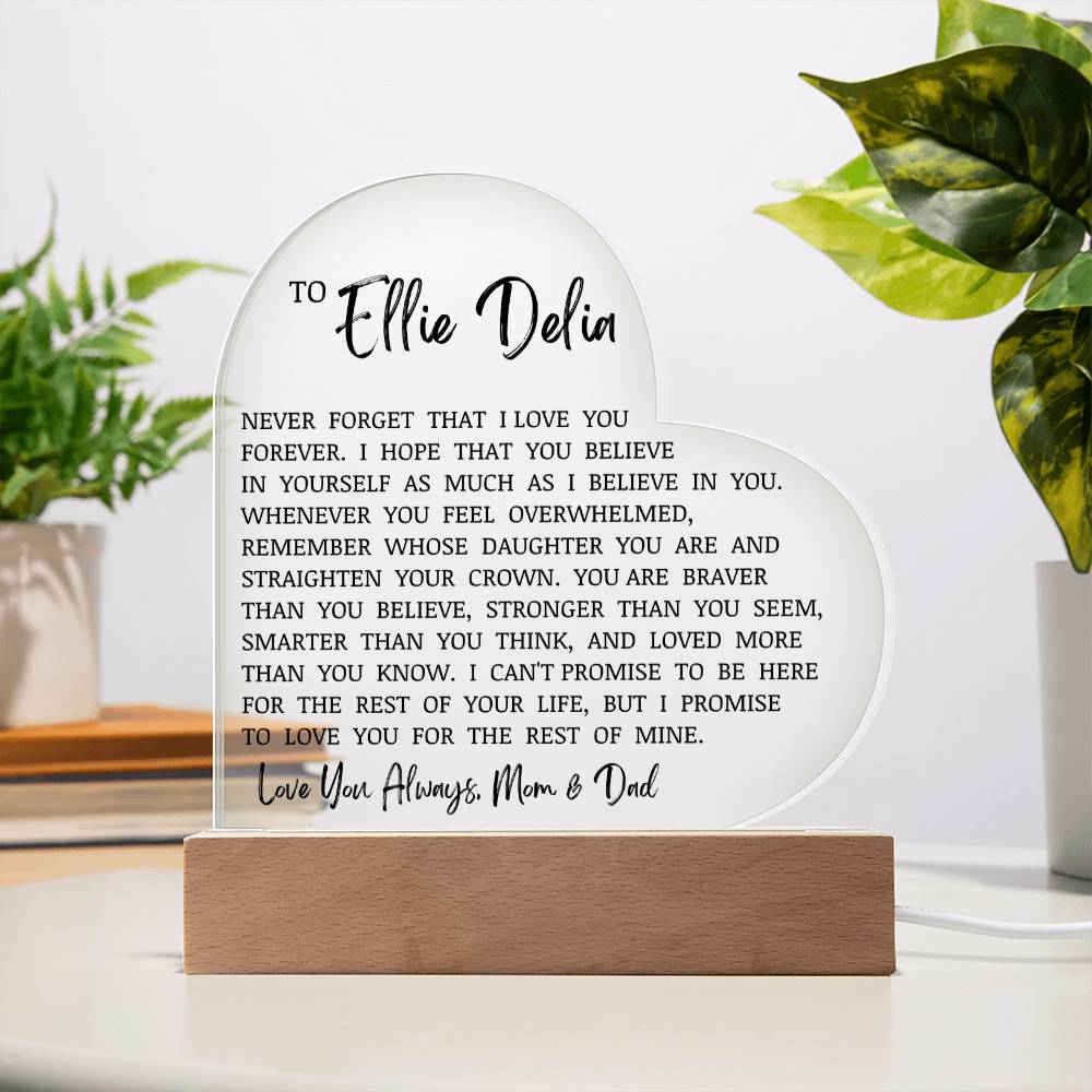 Customized to Ellie Heart Acrylic