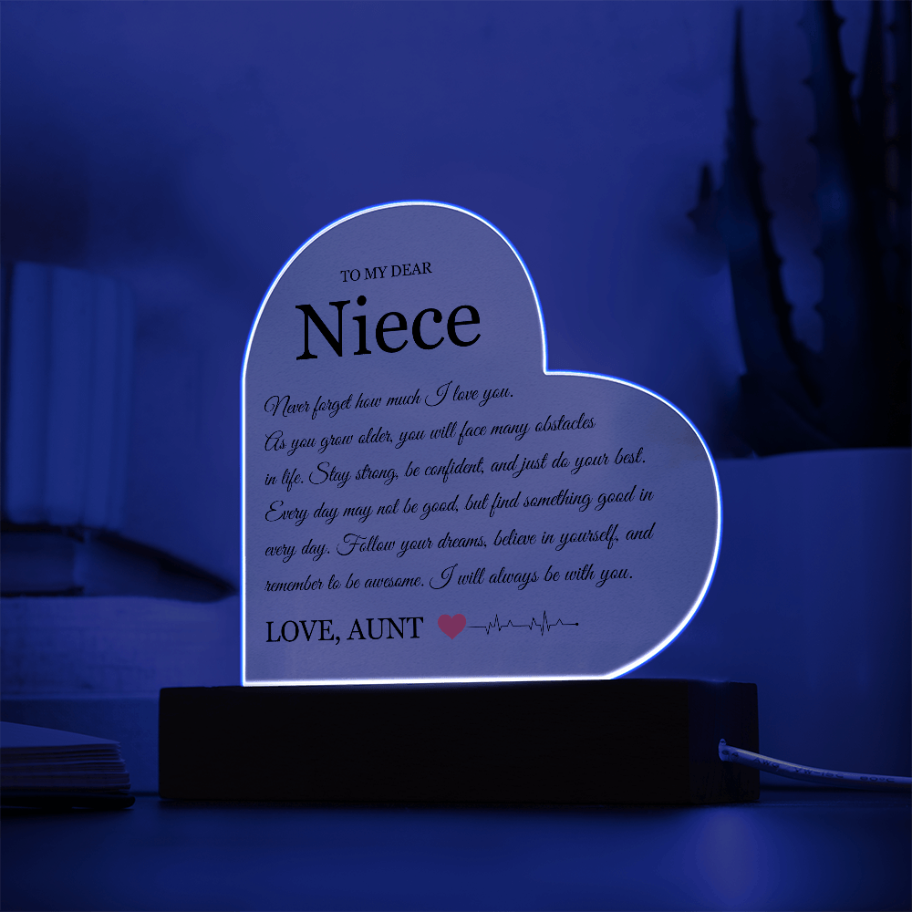 Acrylic Heart Plaque - To My Dear Niece