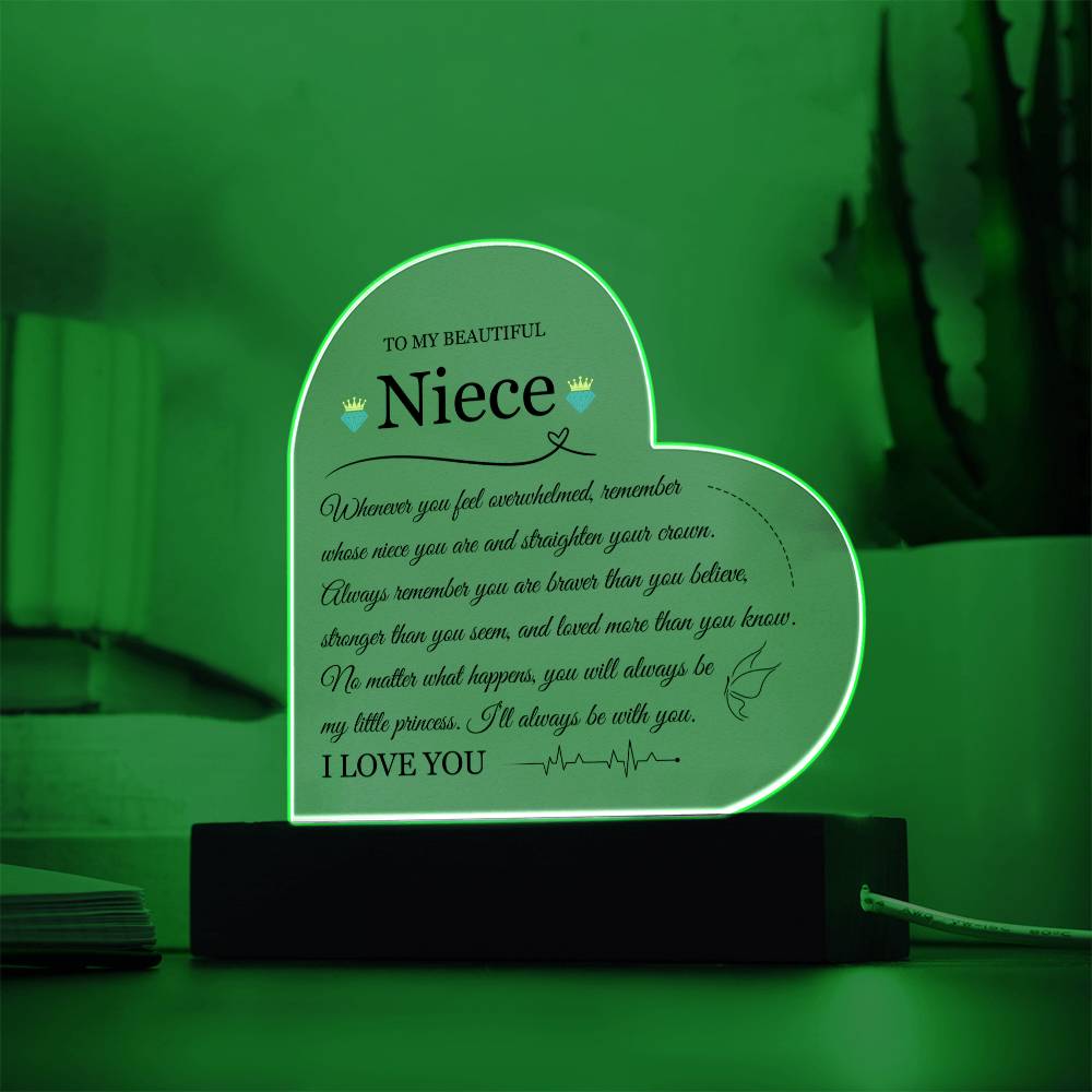 Acrylic Heart Plaque - To My Beautiful Niece