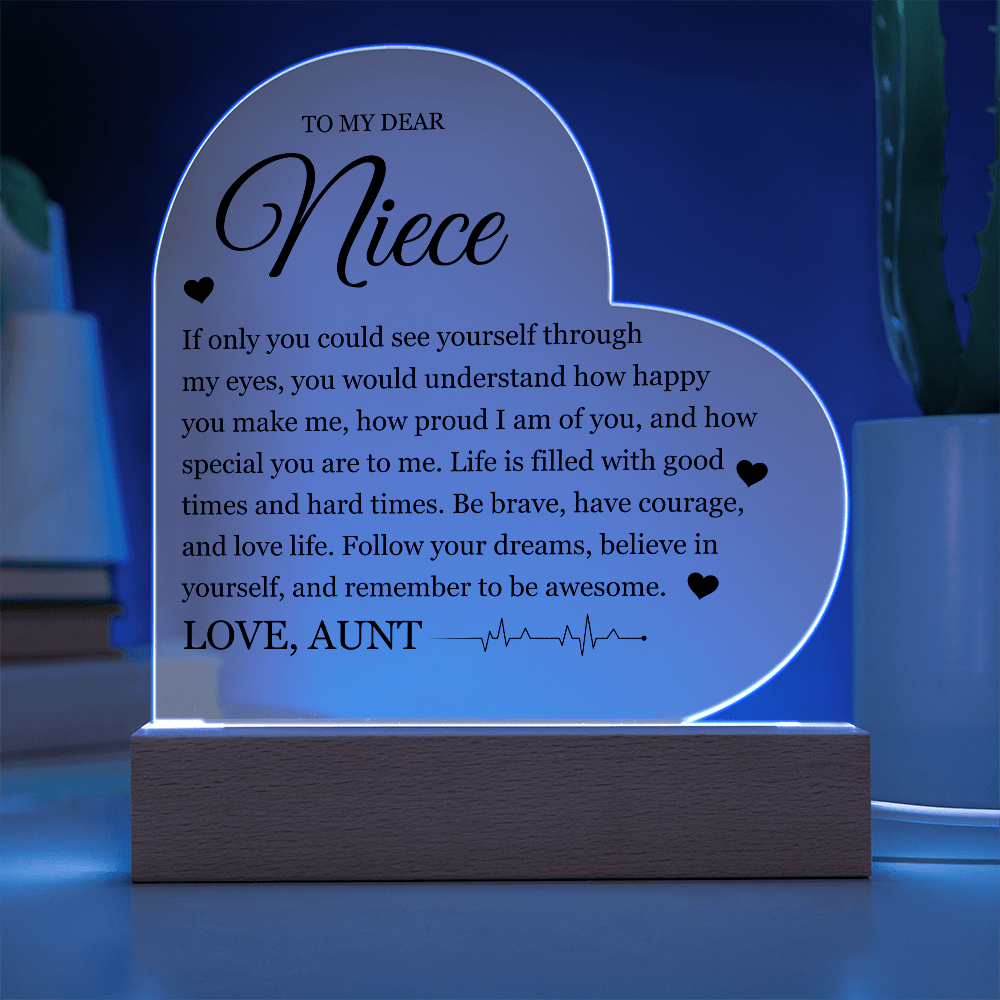 Acrylic Heart Plaque - To My Dear Niece