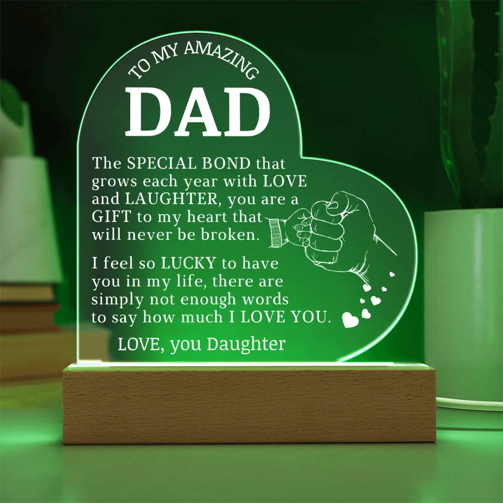 To My Amazing Dad, Acrylic Heart Plaque