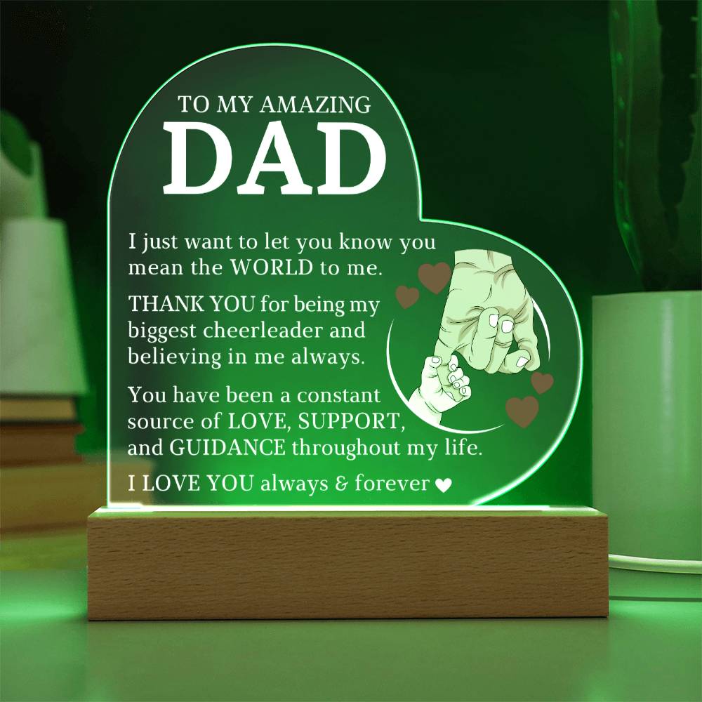 To My Amazing Dad, Acrylic Heart Plaque