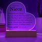 Acrylic Heart Plaque - To My Dear Niece