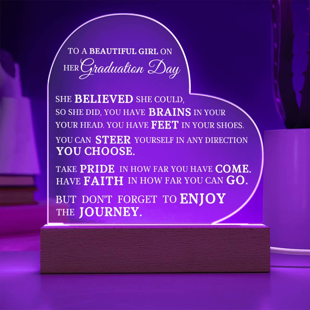 Graduation Gift, Acrylic Heart Plaque