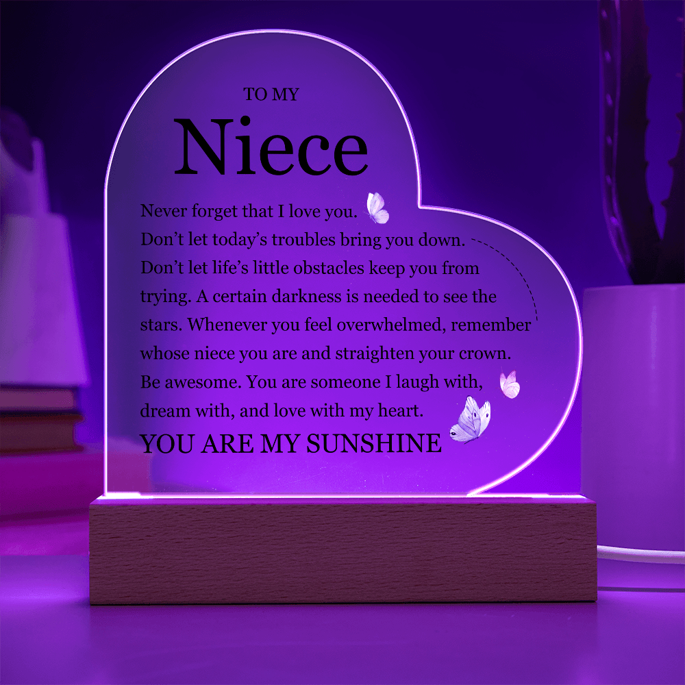 Acrylic Heart Plaque - To My Dear Niece