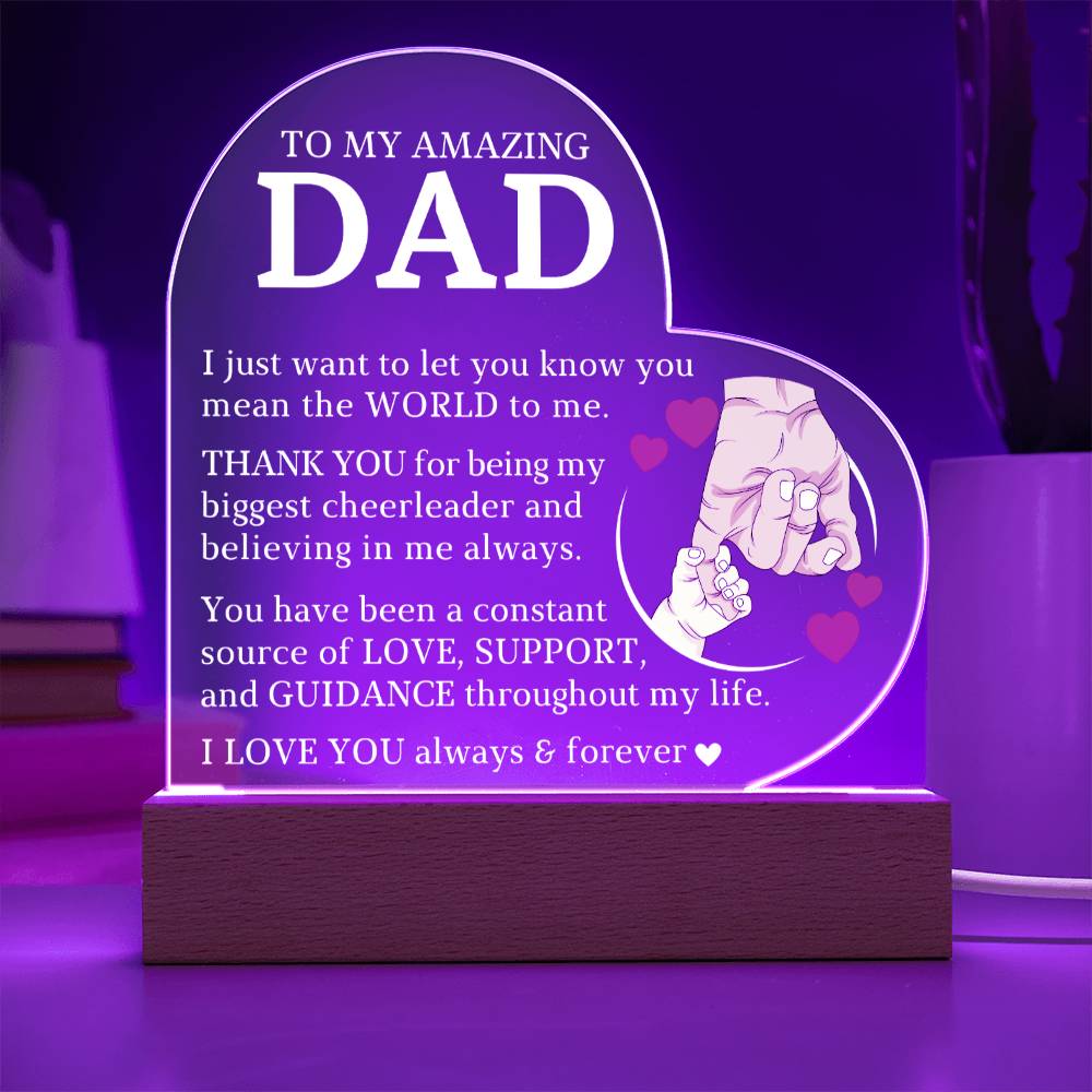 To My Amazing Dad, Acrylic Heart Plaque