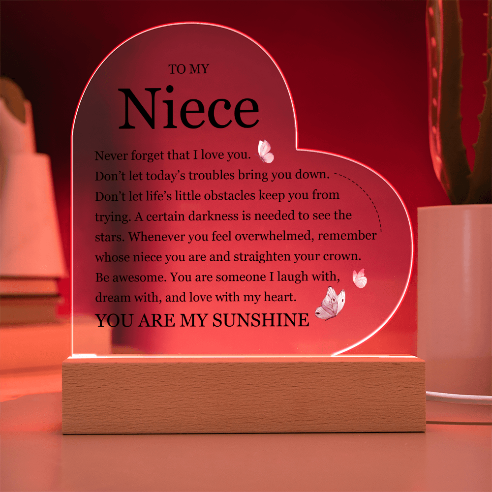 Acrylic Heart Plaque - To My Dear Niece