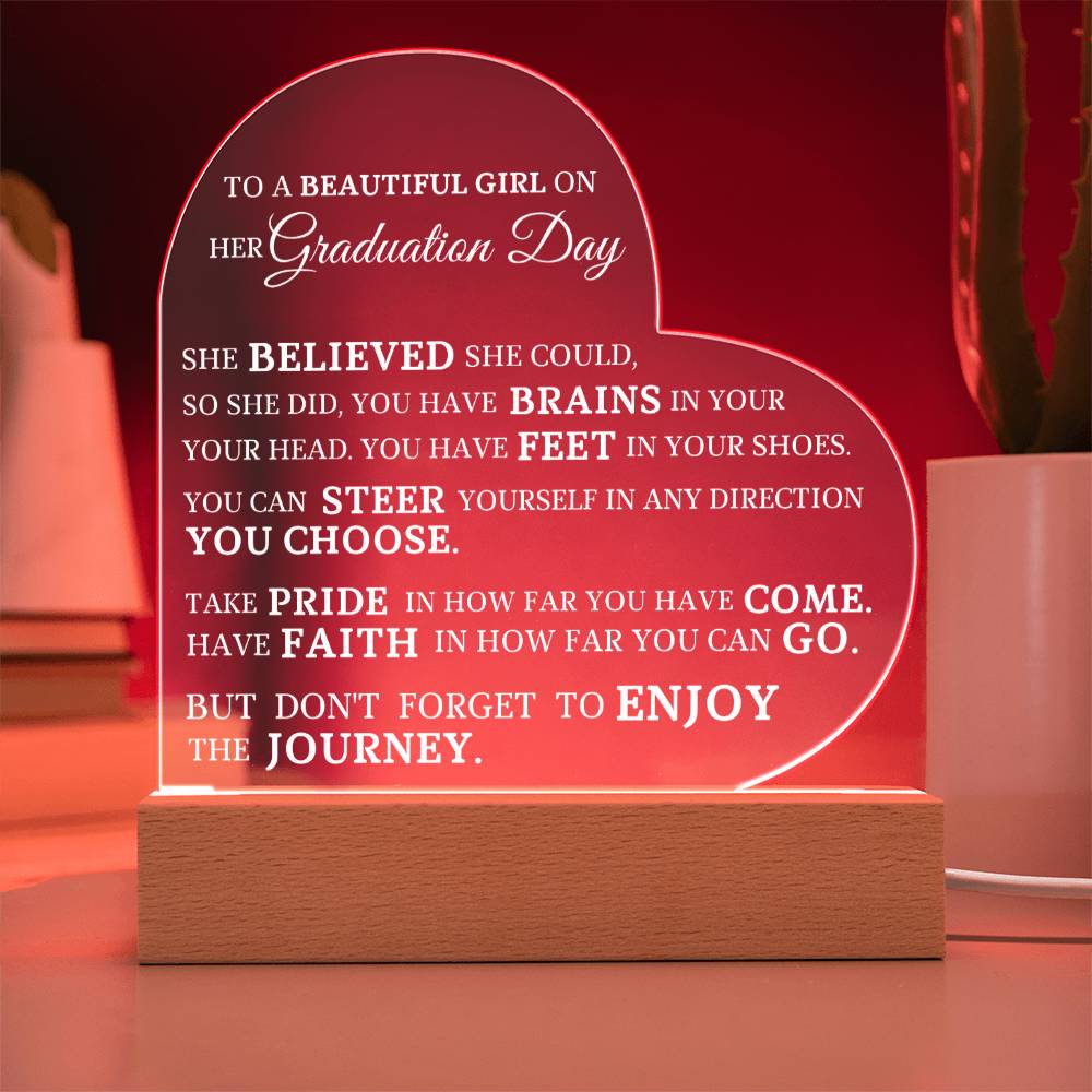 Graduation Gift, Acrylic Heart Plaque