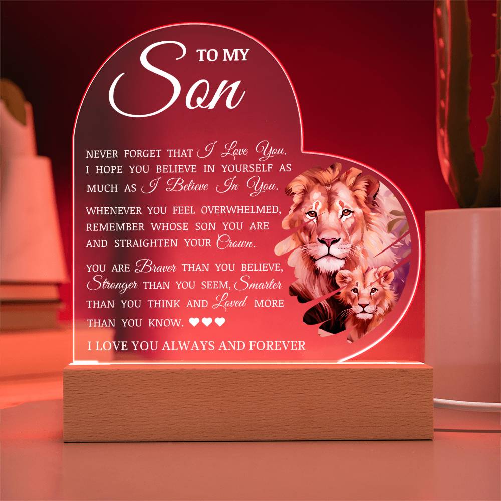 To My Son "I Believe In You" Acrylic Lamp