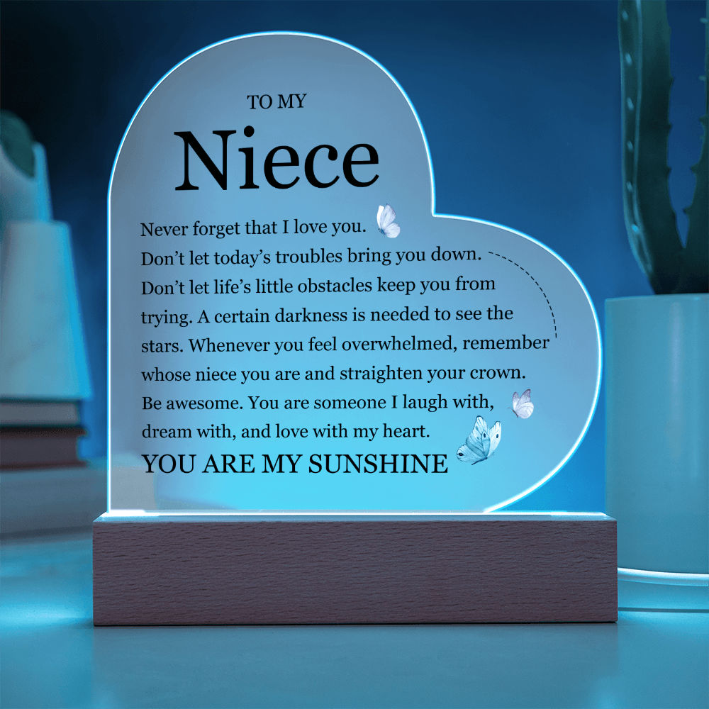 Acrylic Heart Plaque - To My Dear Niece