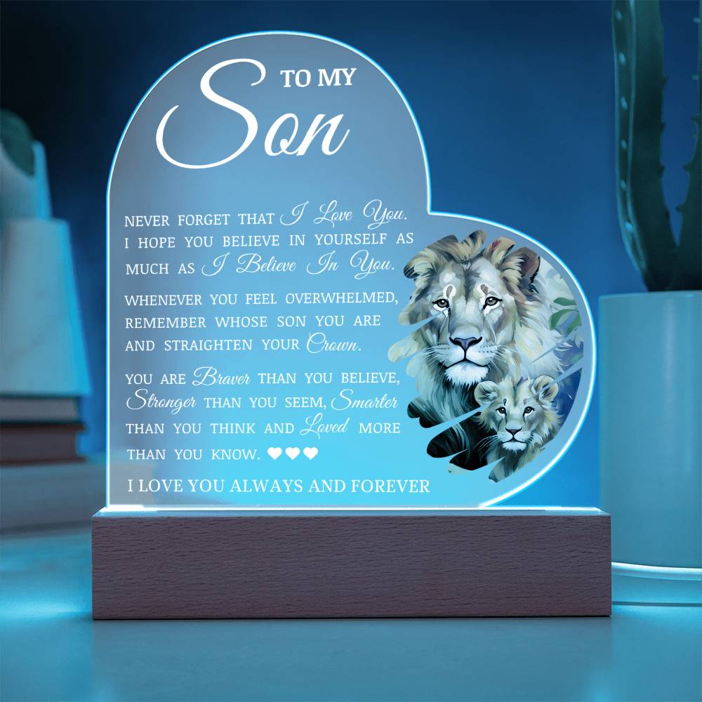 To My Son "I Believe In You" Acrylic Lamp