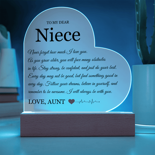 Acrylic Heart Plaque - To My Dear Niece