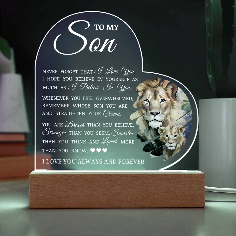 To My Son "I Believe In You" Acrylic Lamp