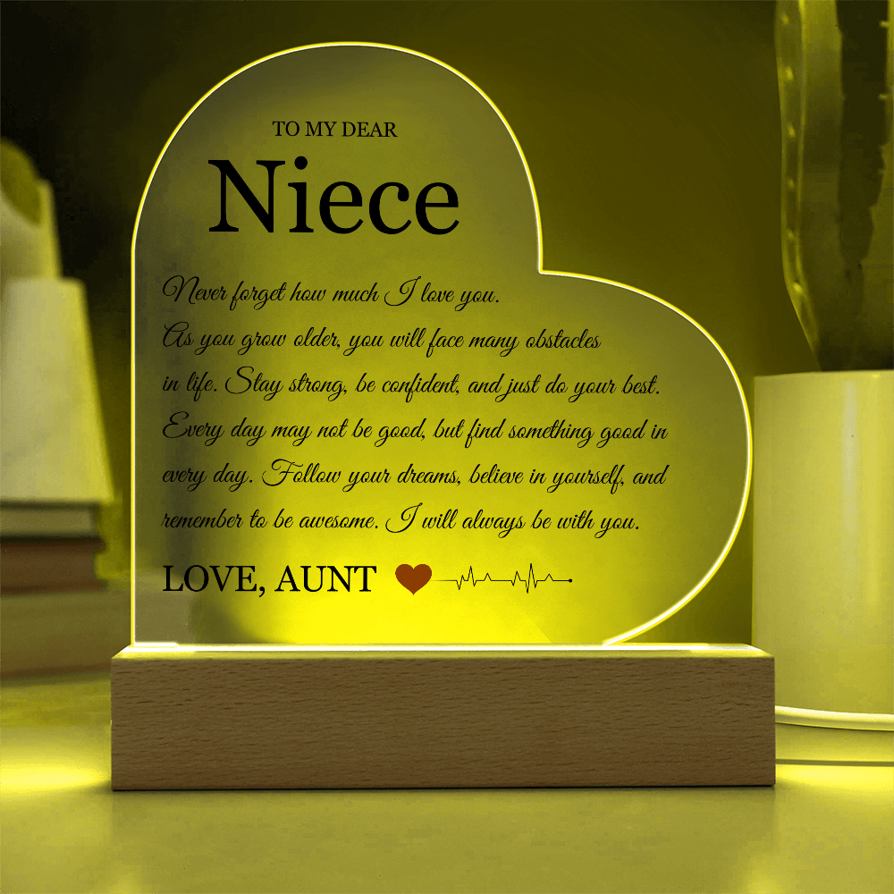 Acrylic Heart Plaque - To My Dear Niece