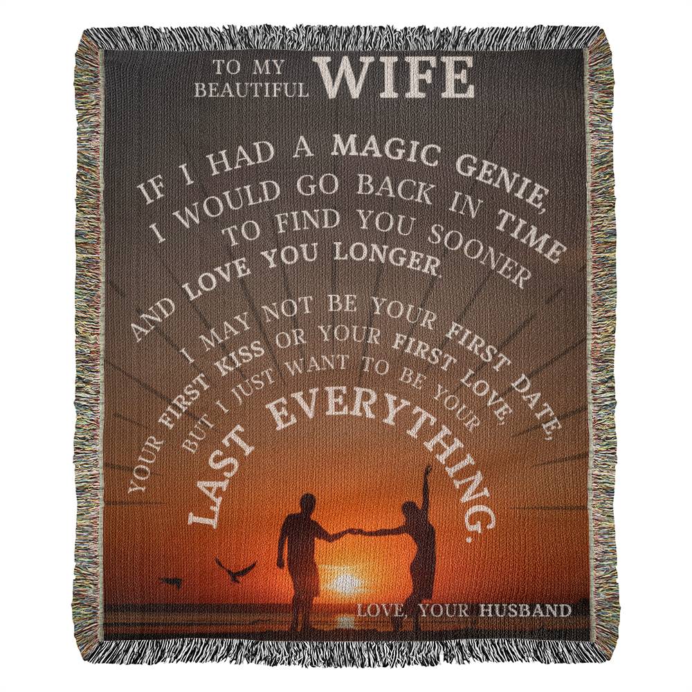 Heirloom Woven Blanket, To My Beautiful Wife, The Perfect Gift for Her