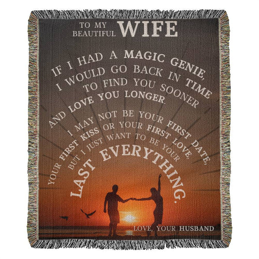 Heirloom Woven Blanket, To My Beautiful Wife, The Perfect Gift for Her