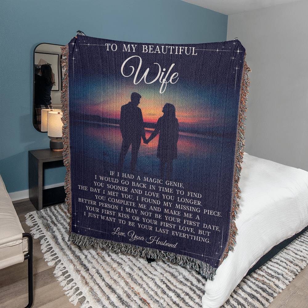 To My Beautiful Wife, Heirloom Woven Blanket