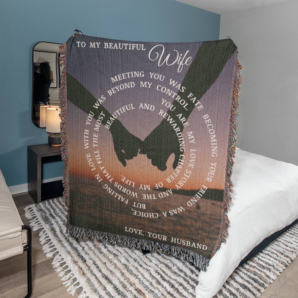 To My Beautiful Wife, Heirloom Woven Blanket
