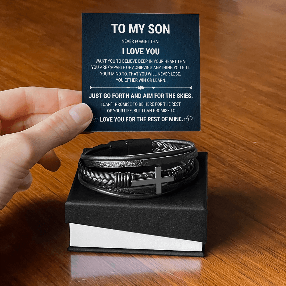 Men's Cross Bracelet - To My Son