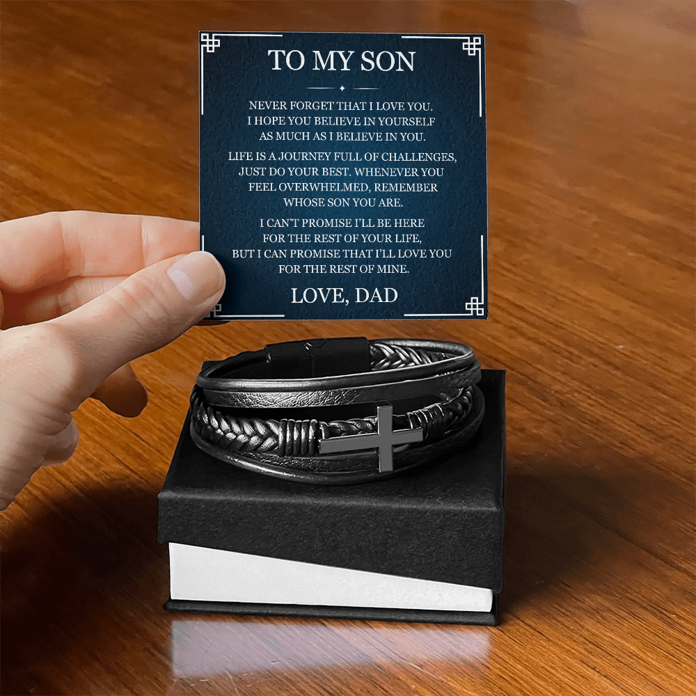 Men's Cross Bracelet - To My Son