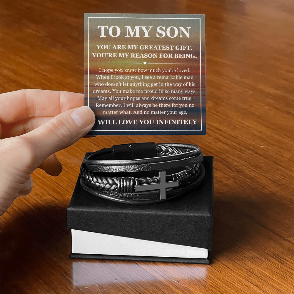 Cross Bracelet - To My Son "You Are My Greatest Gift"