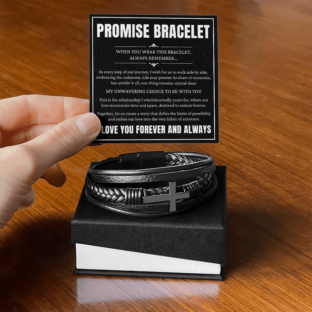 Men's Cross Bracelet - To My Man Promise Bracelet
