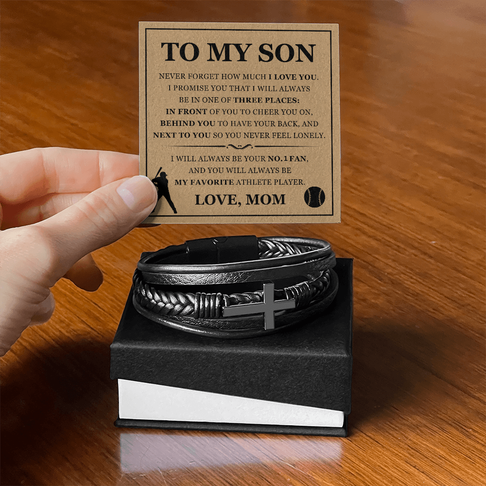 Cross Bracelet - To My Son "My Favorite Athlete Player"