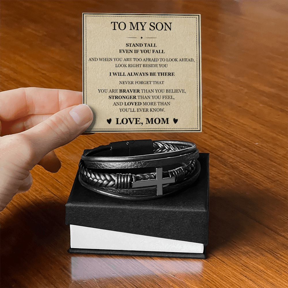 Men's Cross Bracelet - To My Son