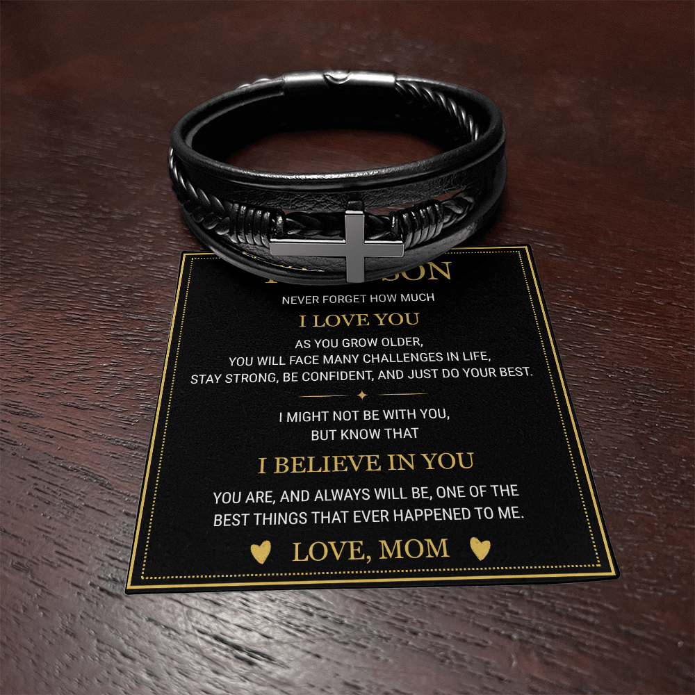 To My Son - Men's Cross Bracelet
