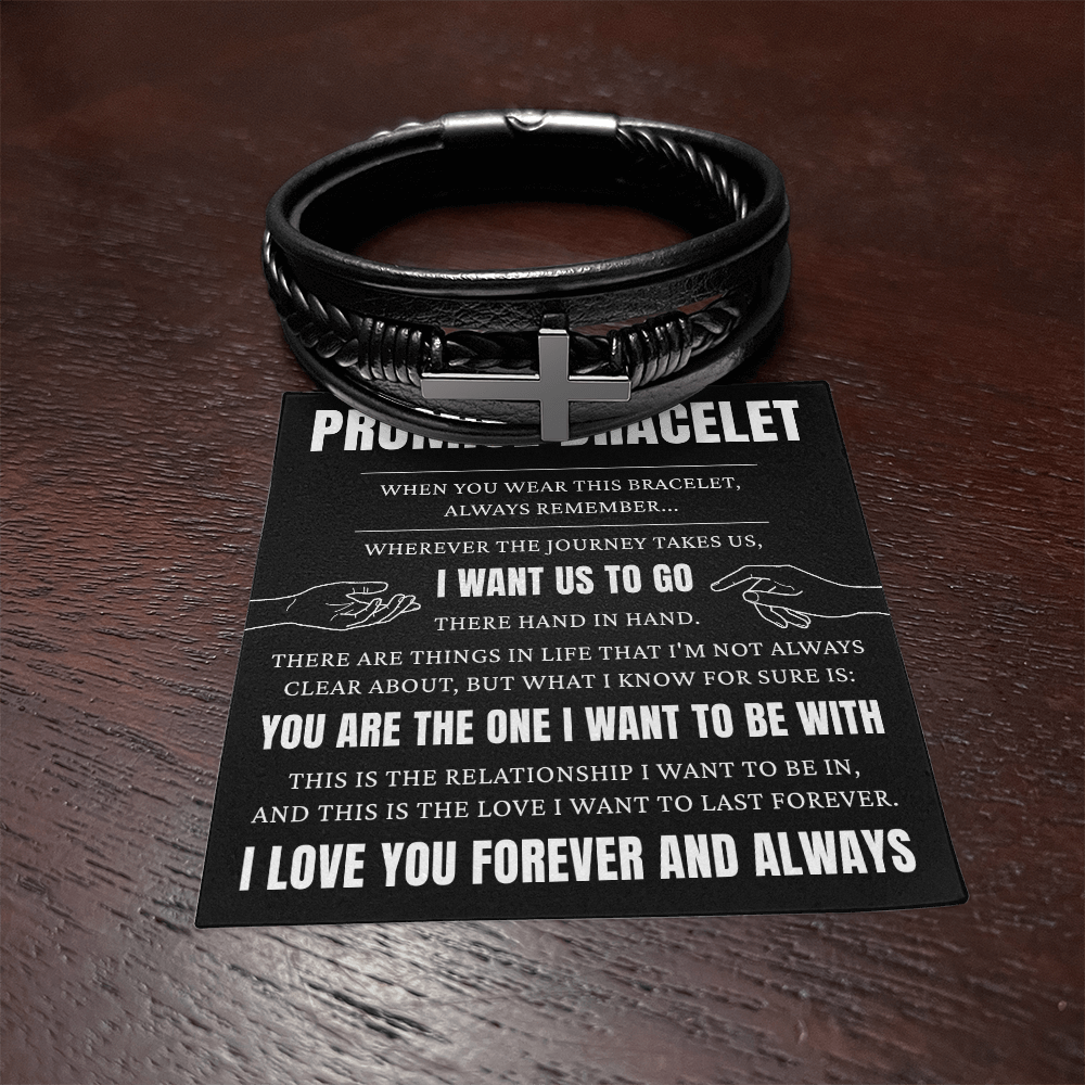 Men's Cross Bracelet - To My Man "You Are The One I Want"