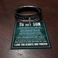 Men's Cross Bracelet - To My Son "Always Keep Me In Your Heart"