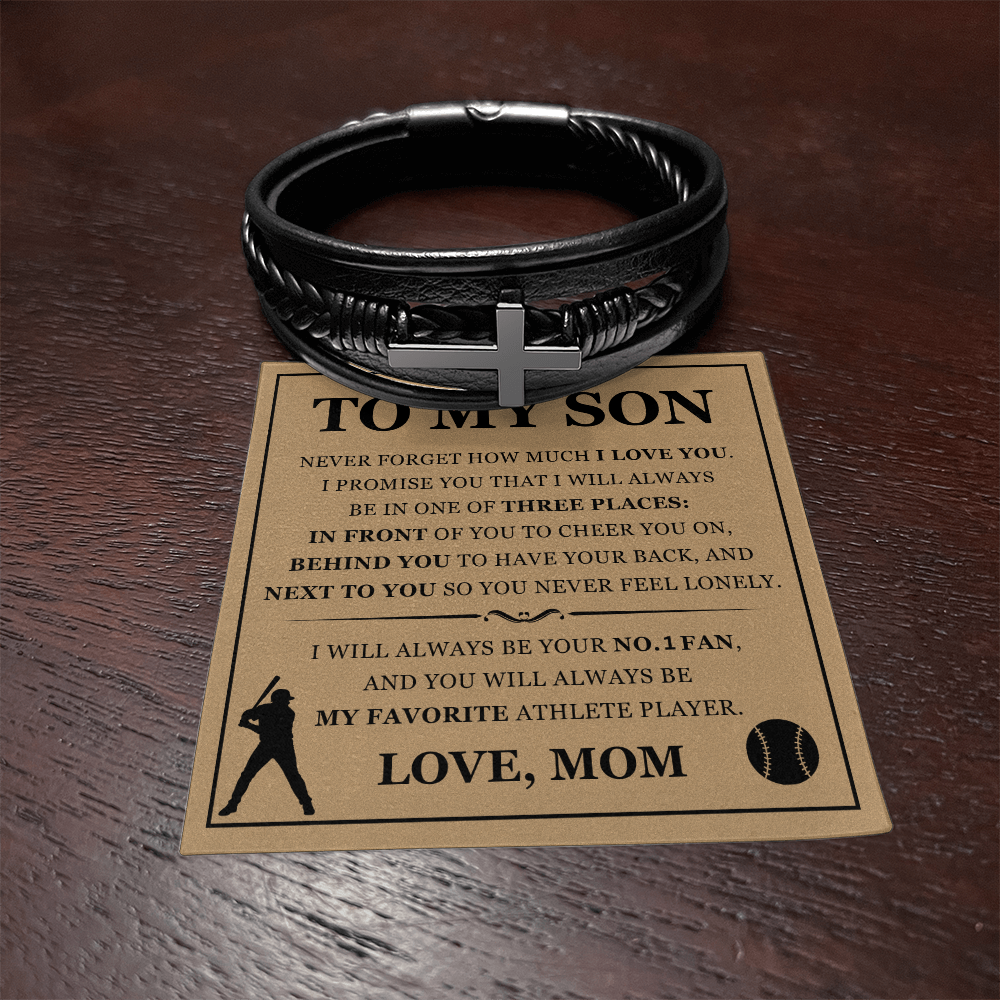 Cross Bracelet - To My Son "My Favorite Athlete Player"